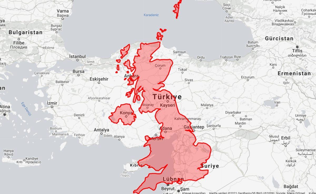 Türkiye’nin Büyüklüğünü Diğer Ülkelerle Kıyasladık: Ortaya Şaşırtıcı Sonuçlar Çıktı (Yüz Ölçümü Olarak)