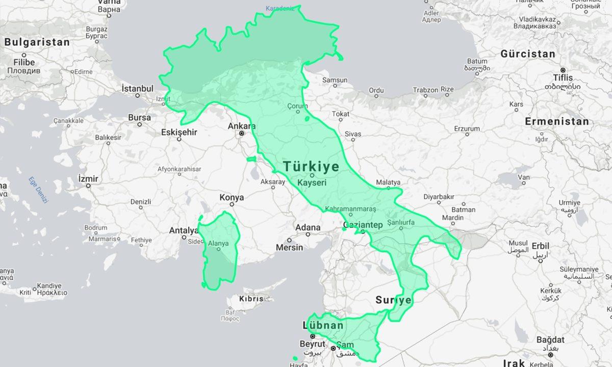 Türkiye’nin Büyüklüğünü Diğer Ülkelerle Kıyasladık: Ortaya Şaşırtıcı Sonuçlar Çıktı (Yüz Ölçümü Olarak)
