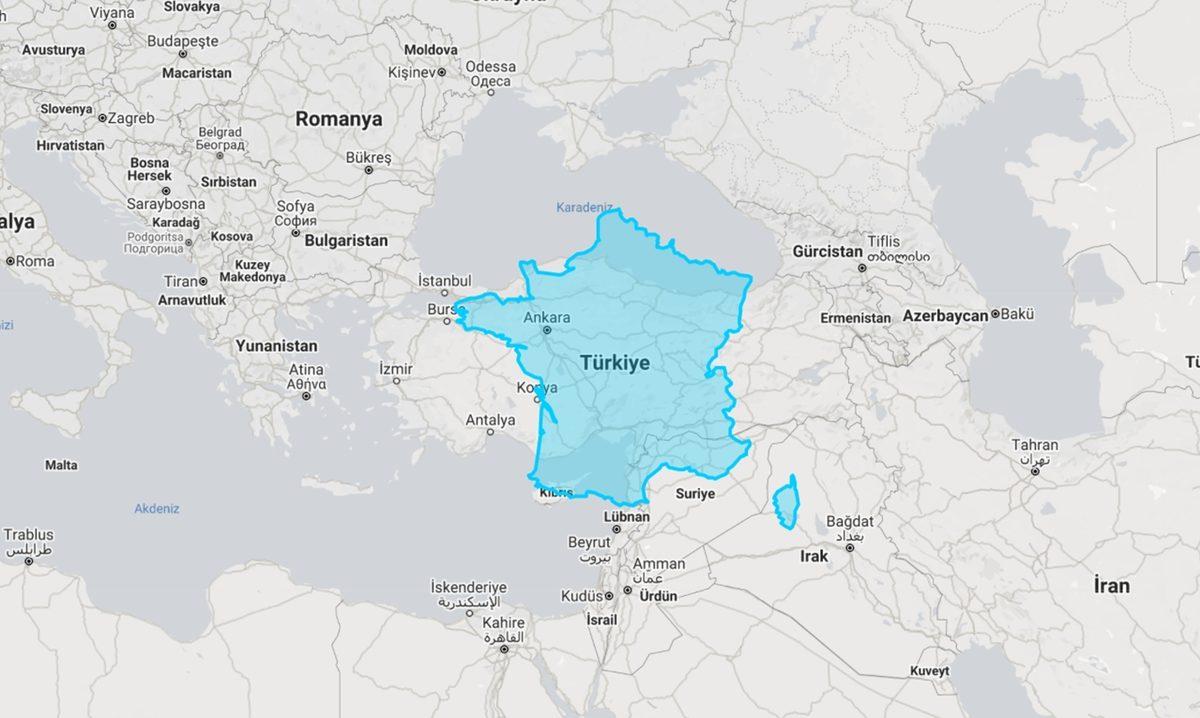 Türkiye’nin Büyüklüğünü Diğer Ülkelerle Kıyasladık: Ortaya Şaşırtıcı Sonuçlar Çıktı (Yüz Ölçümü Olarak)