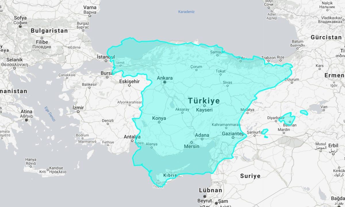 Türkiye’nin Büyüklüğünü Diğer Ülkelerle Kıyasladık: Ortaya Şaşırtıcı Sonuçlar Çıktı (Yüz Ölçümü Olarak)