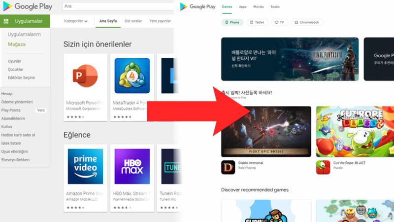 Google Play Store’un Taş Devrinden Kalma Gibi Görünen Web Sitesi Değişiyor: İşte Yeni Tasarımdan İlk Ekran Görüntüleri