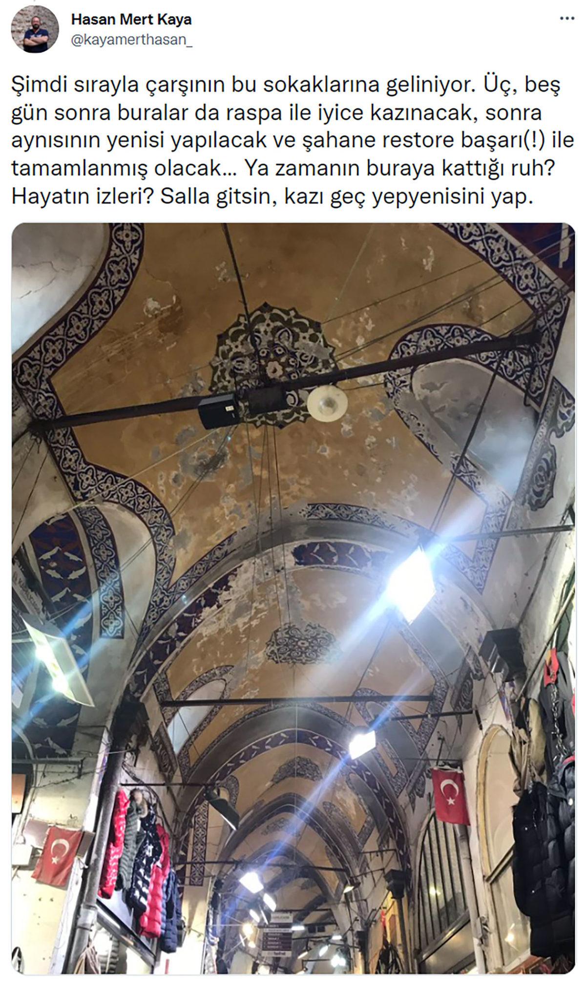 Türkiye’deki Restorasyon Facialarında Bugün: Tarihi Kapalıçarşı’daki 560 Yıllık Orijinal Çizimlerin Kazınması Tepki Çekti