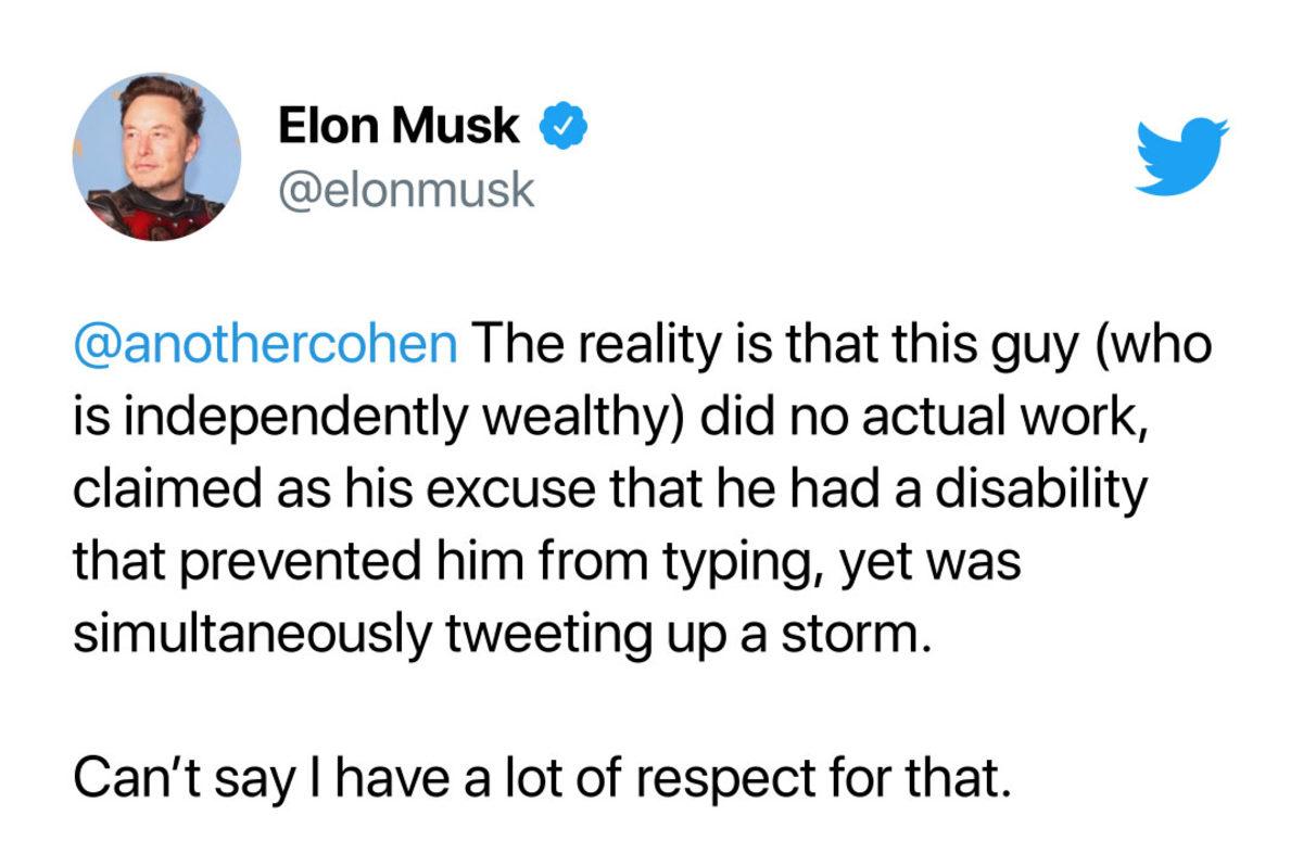 Elon Musk, İşten Çıkarılan Engelli Çalışanıyla Tartıştıktan Sonra Özür Diledi: “O En Kötüsü”