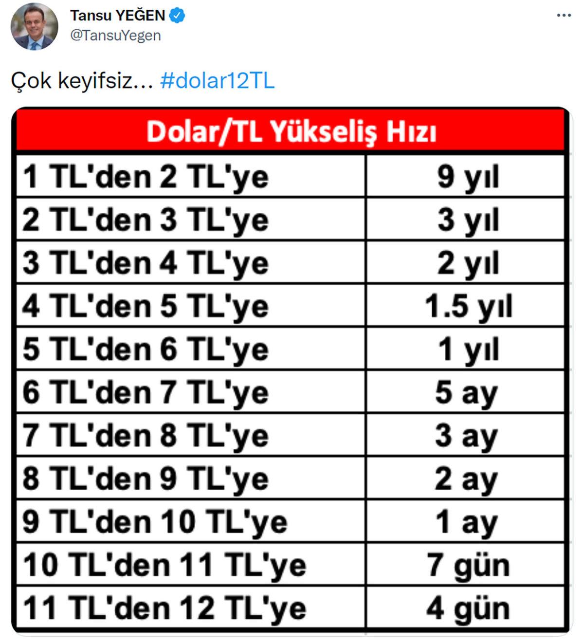 Sadece 4 Gün Önce 11 Olan Dolar, 12 TL’yi Geçti