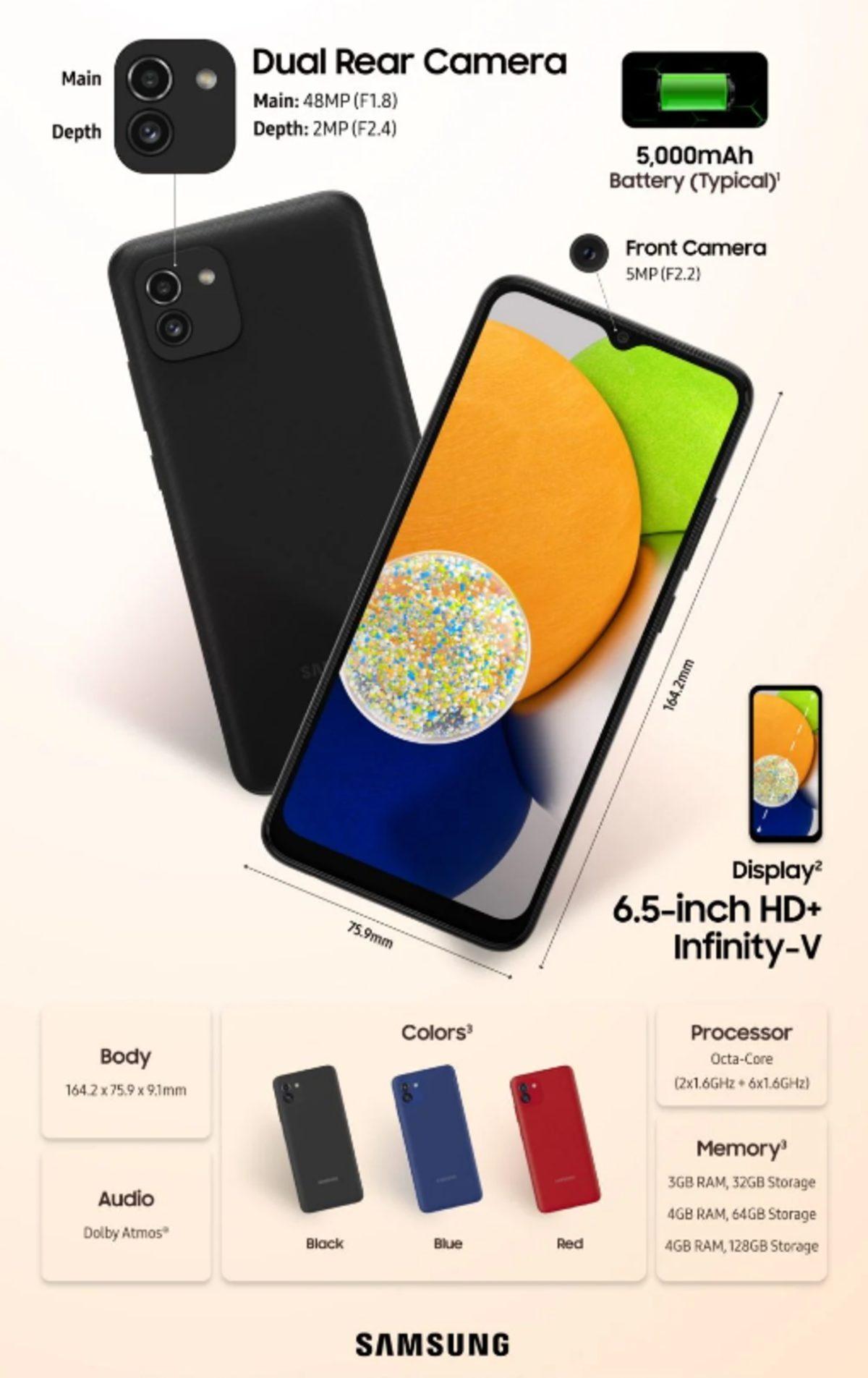 Samsung, Giriş Seviyesini Aşan Özellikleriyle Düşük Bütçeli Olması Beklenen Galaxy A03’ü Tanıttı