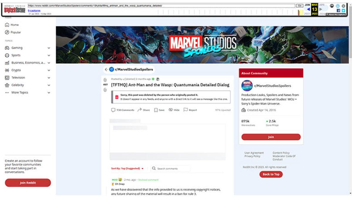 Marvel, Ant-Man’in Son Filminin Tüm Senaryosunu Sızdıran Reddit Kullanıcısına Dava Açtı