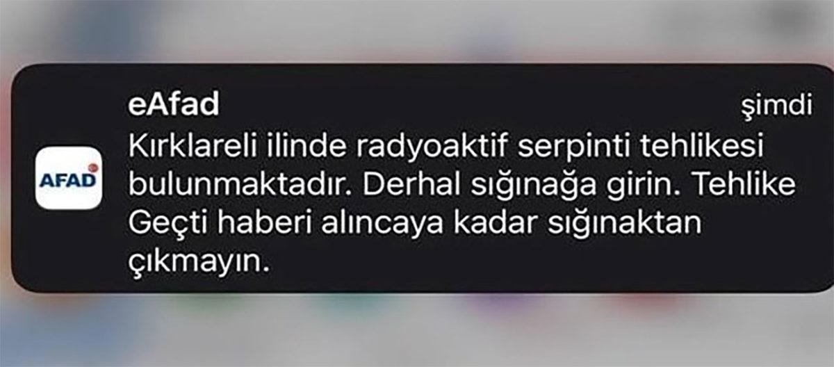 AFAD’dan Şehri Ayağa Kaldıran Mesaj: Derhal Sığınağa Gidin