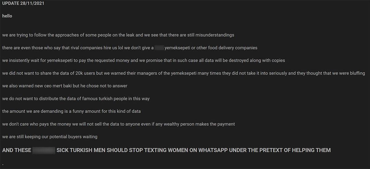 Yemeksepeti Hackerları, Verileri Satmak için Hacı Sabancı’ya Ulaştıklarını İddia Etti