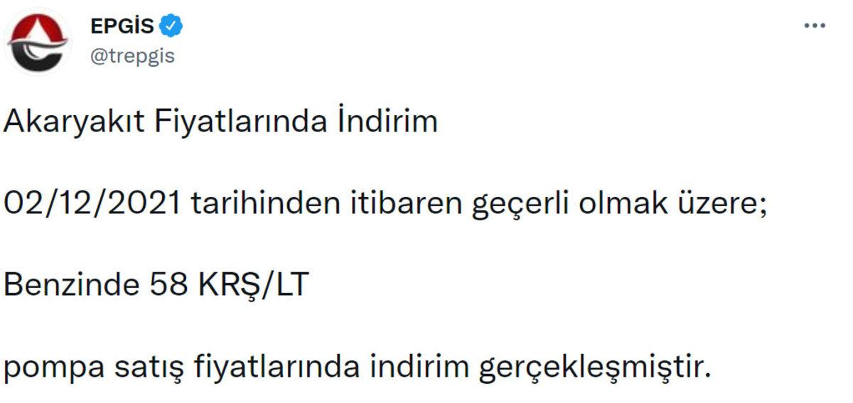 Benzinin Litre Fiyatında 58 Kuruşluk İndirim Geldi