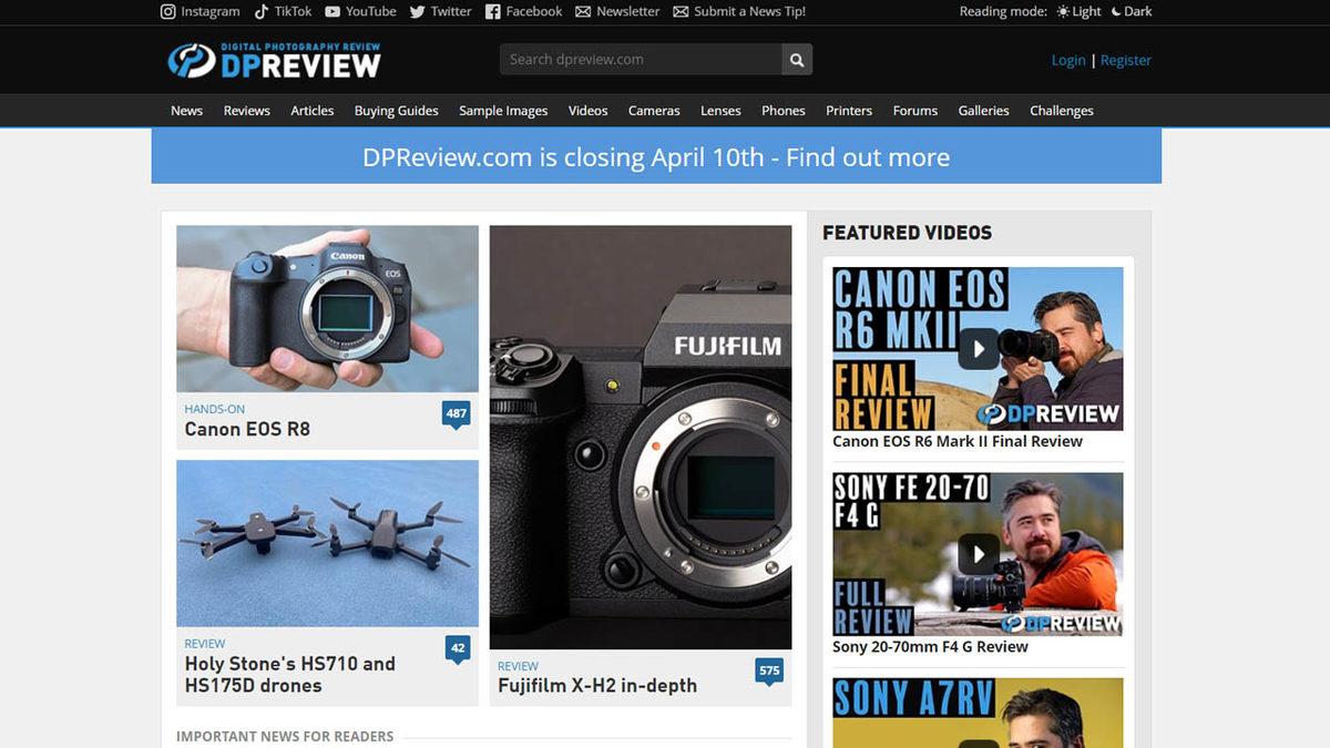 Dünyanın En Popüler Kamera İnceleme Sitesi ’DPReview’ Kapatılıyor