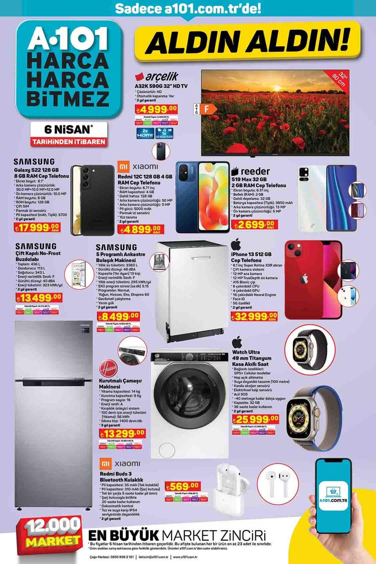 A101 Bugün iPhone 13, Samsung Galaxy S22 ve Apple Watch Ultra Satacak