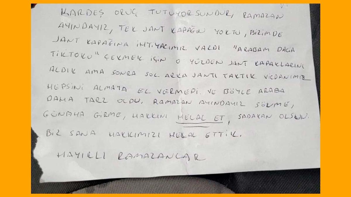 Hırsızlardan Araç Sahibine Sinir Krizi Geçirten Not: 