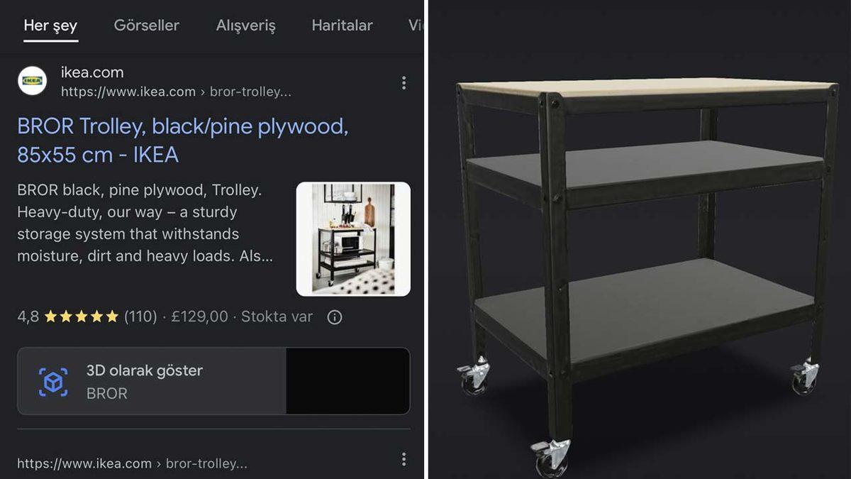 IKEA Mobilyaları Google’da 3 Boyutlu İnceleyebilirsiniz (Evinizde Nasıl Duracağını Almadan Görebilirsiniz)
