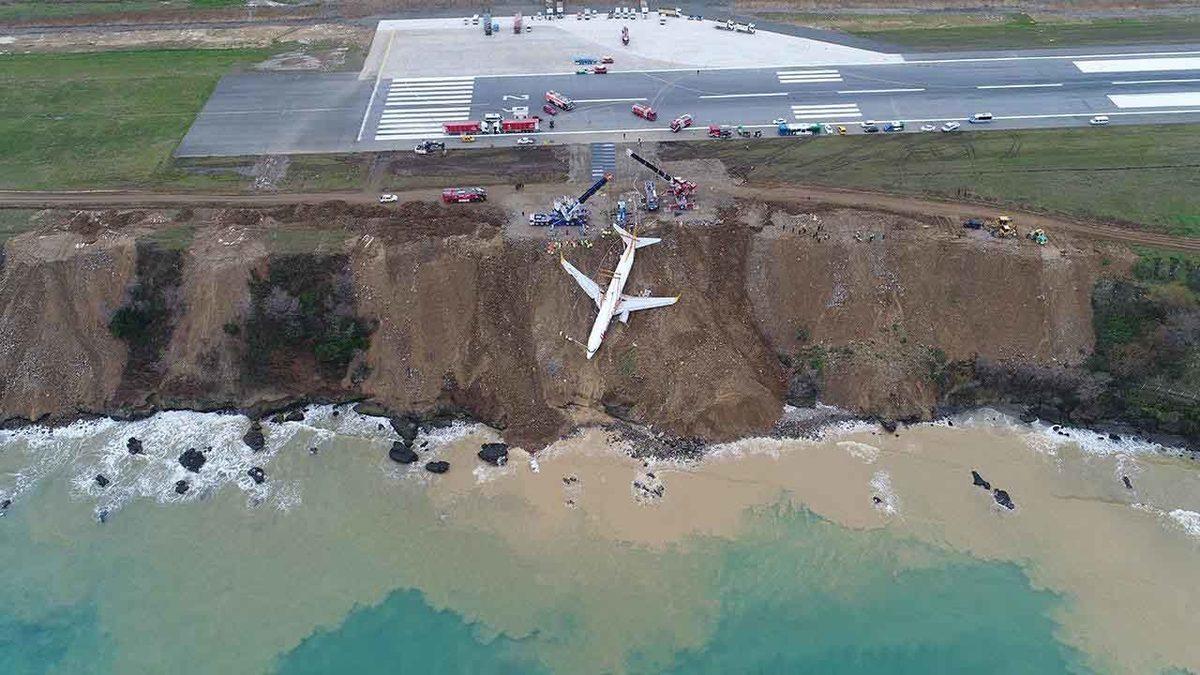 Trabzon’da Pistten Çıkıp Kaza Yapan Uçak, Pide Salonuna Dönüştürüldü