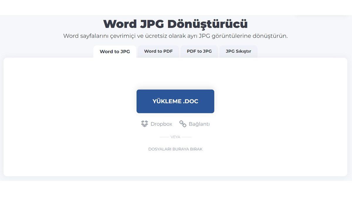 Herhangi Bir Program İndirmeden, Ücretsiz Word - JPG Çevirme Nasıl Yapılır?
