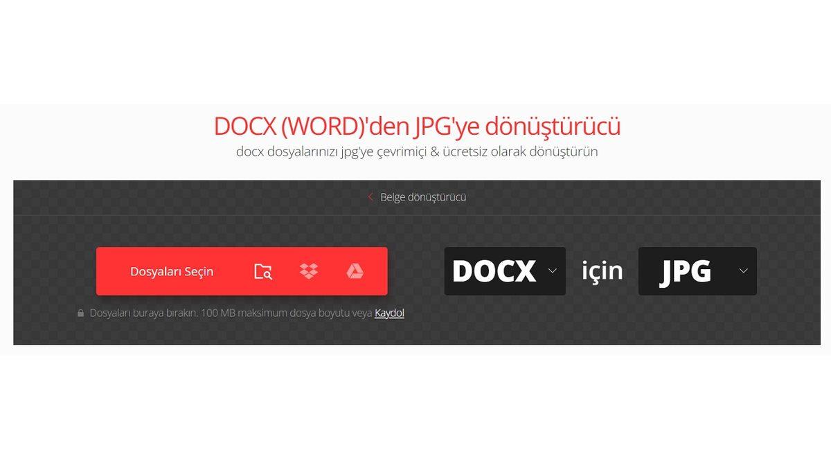 Herhangi Bir Program İndirmeden, Ücretsiz Word - JPG Çevirme Nasıl Yapılır?