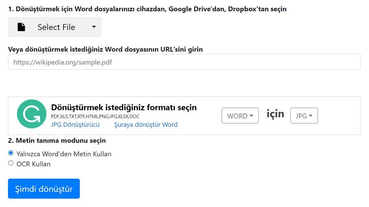 Herhangi Bir Program İndirmeden, Ücretsiz Word - JPG Çevirme Nasıl Yapılır?