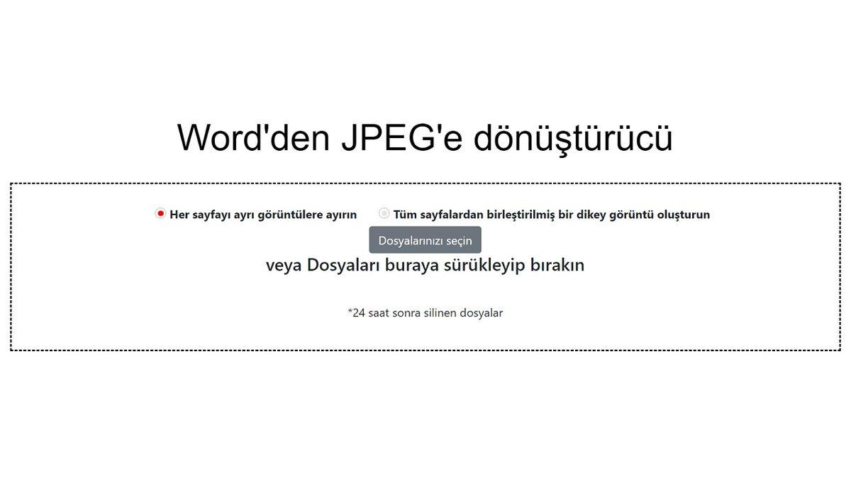 Herhangi Bir Program İndirmeden, Ücretsiz Word - JPG Çevirme Nasıl Yapılır?