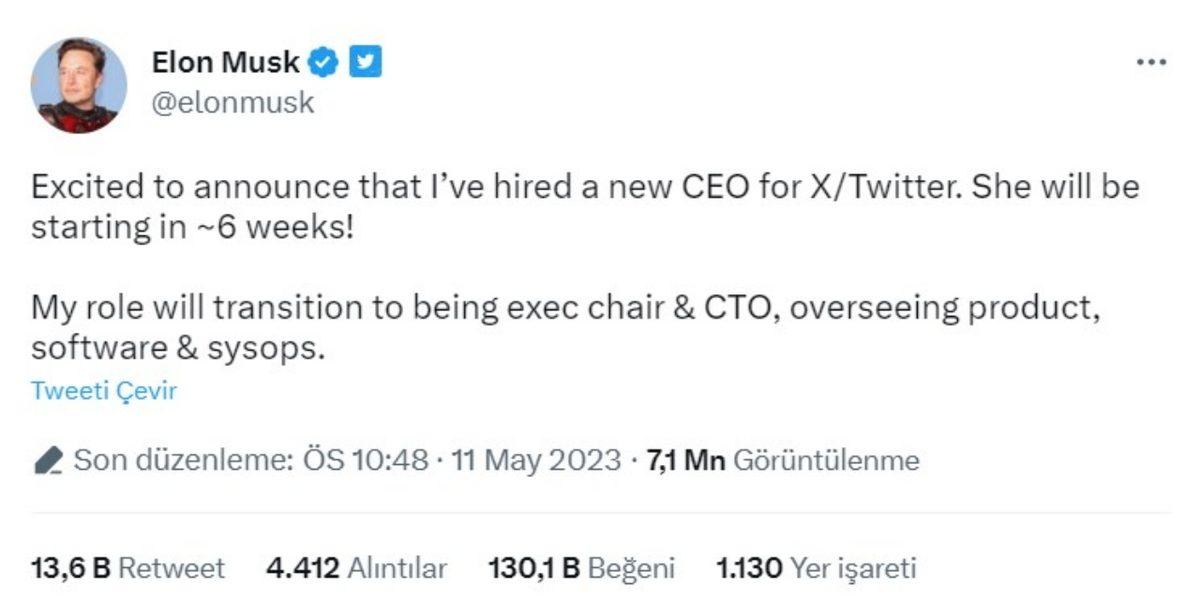 Elon Musk, Twitter CEO’luğunu Bıraktı: Platformun Yeni CEO’su Belli Oldu!