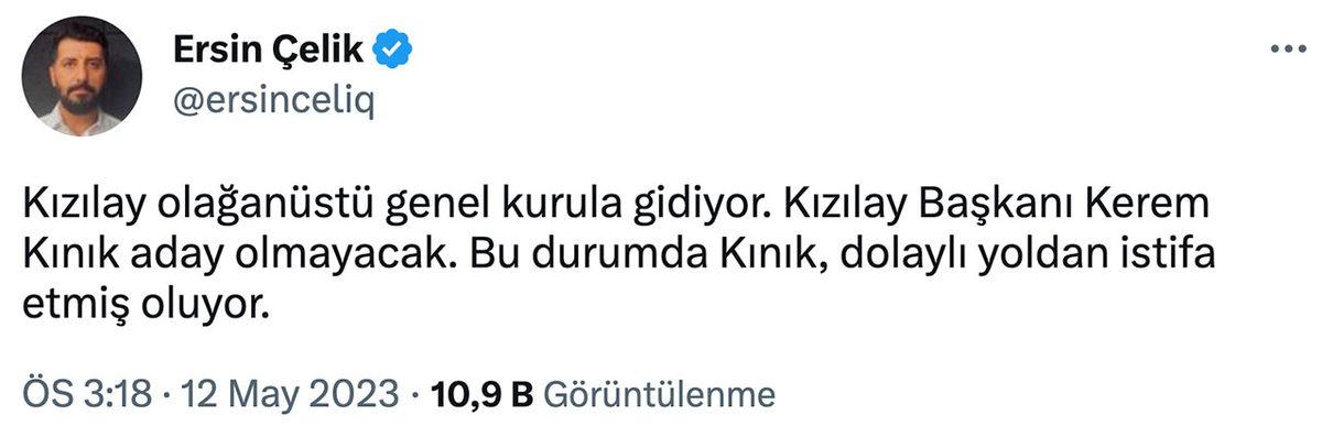 Kızılay’ın Tartışmalı Başkanı Kerem Kınık, Dolaylı Olarak İstifa Etti