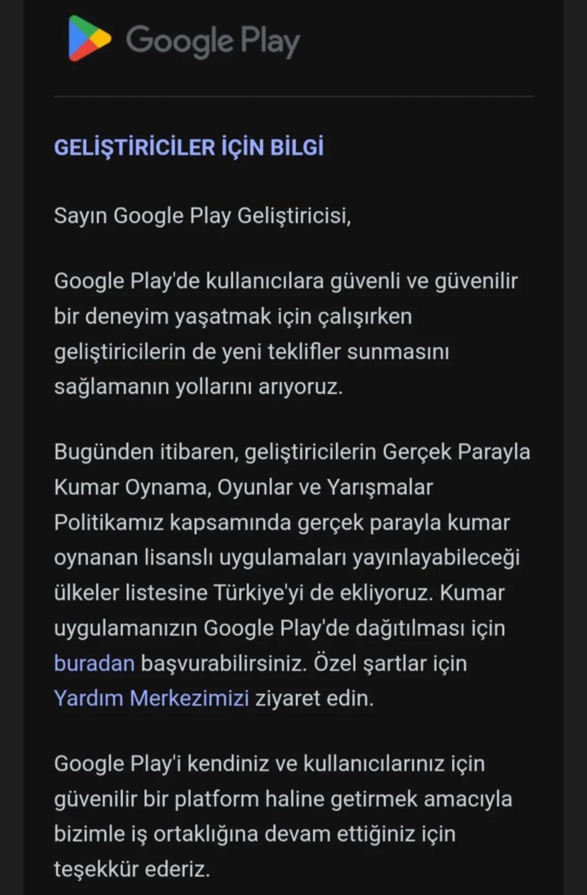 Google, Artık Türkiye’de Play Store Üzerinden Kumar Uygulamalarına İzin Verecek