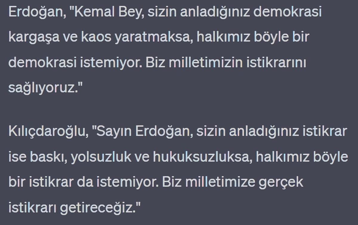 Kılıçdaroğlu ile Erdoğan’ı Yapay Zekâ Aracılığıyla Bir Araya Getirdik: İşte Tartışma Programındaki Hararetli Diyalogları...