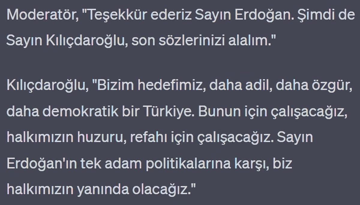 Kılıçdaroğlu ile Erdoğan’ı Yapay Zekâ Aracılığıyla Bir Araya Getirdik: İşte Tartışma Programındaki Hararetli Diyalogları...