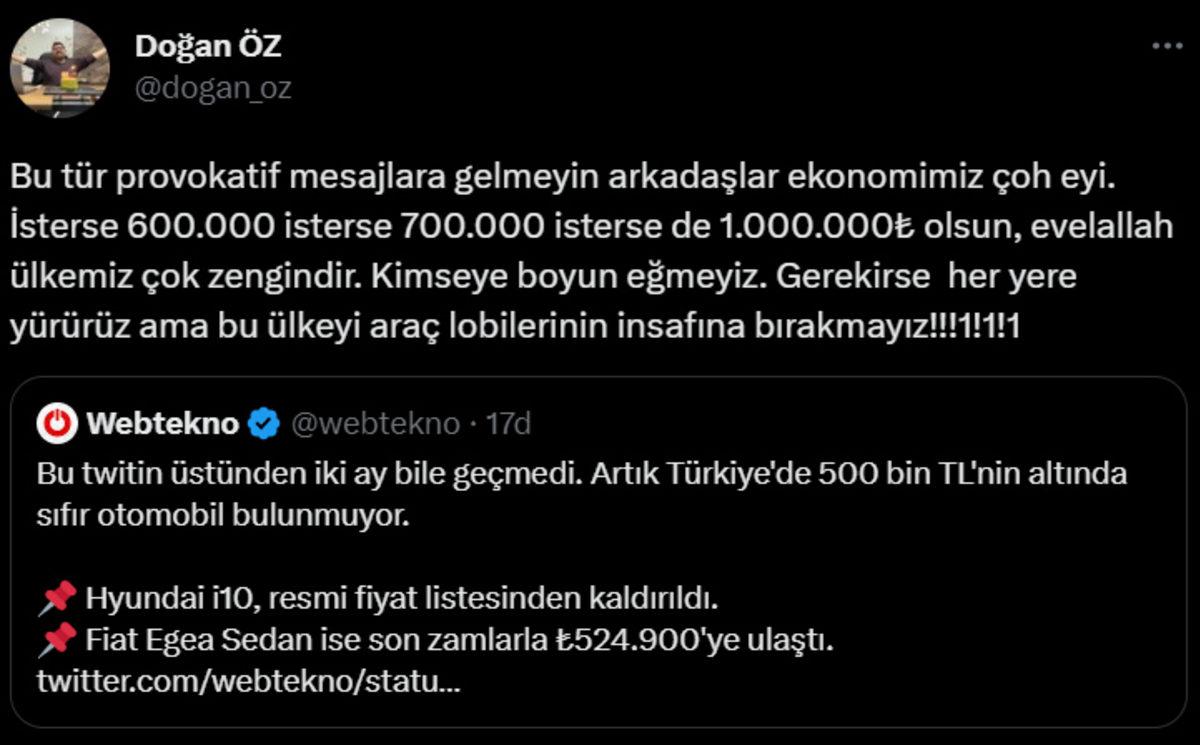 Hepimize Geçmiş Olsun: Türkiye’de 500 Bin TL’nin Altında Sıfır Araba Kalmadı!