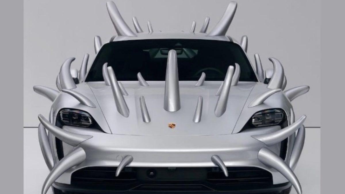 Porsche Taycan, Devasa Boynuzlarla Kaplandı: Tıpkı Bir Böceğe Benziyor