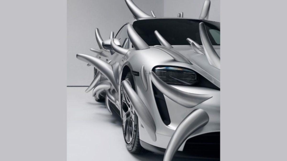 Porsche Taycan, Devasa Boynuzlarla Kaplandı: Tıpkı Bir Böceğe Benziyor