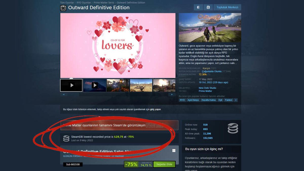 Steam’den İndirim Kovalayanların İşini Kolaylaştıracak Özellik: Oyunların Son 1 Aydaki En Düşük Fiyatını Gösteriyor