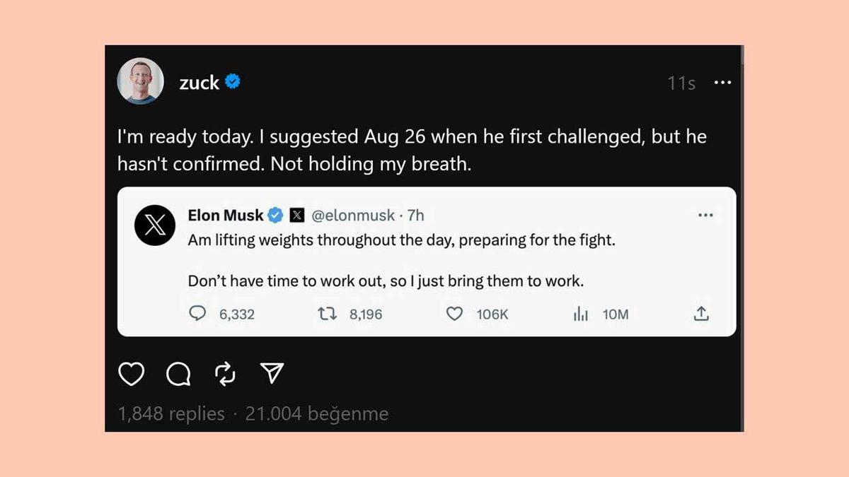 Elon Musk, Mark Zuckerberg ile Nerede Dövüşeceğini 