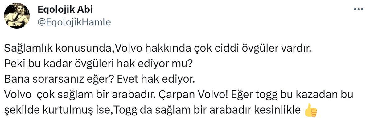 Yüzyılın Buluşması Gerçekleşti: Togg ile Volvo Kazaya Karıştı, Sosyal Medyada Gündem Oldu