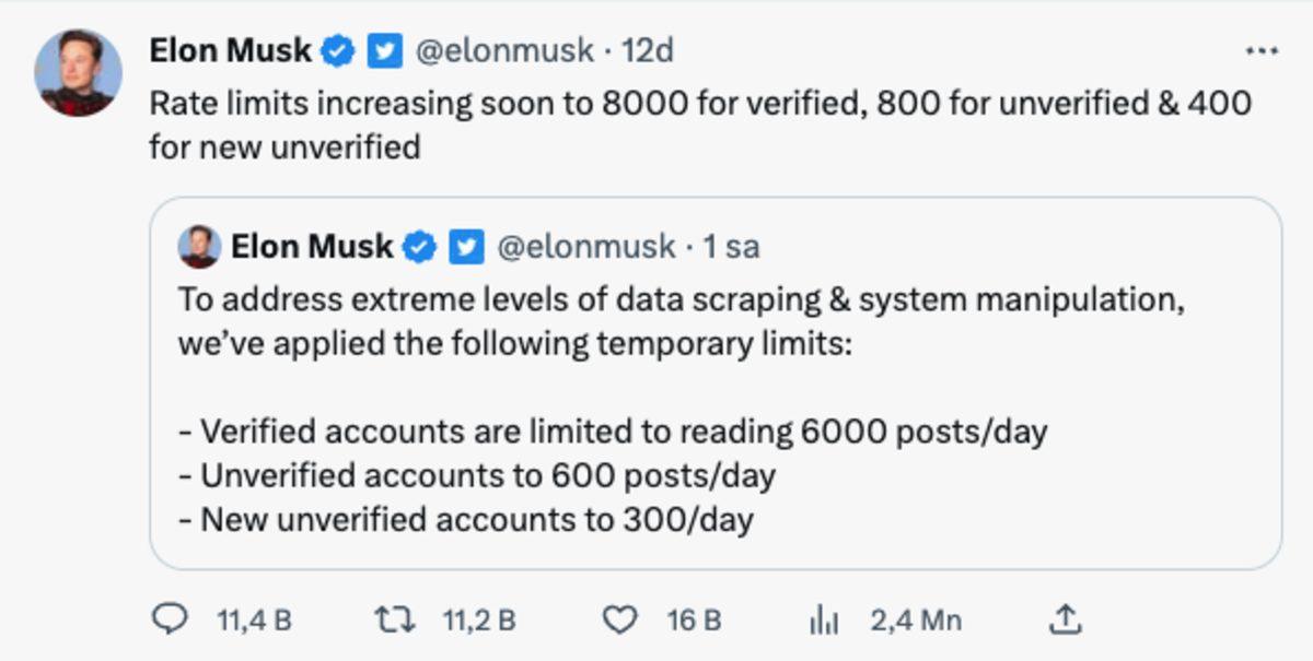 Elon Musk, Twitter’a ’Geçici Olarak’ Sınırlama Getirdi: Ardındaki Neden Belli Oldu