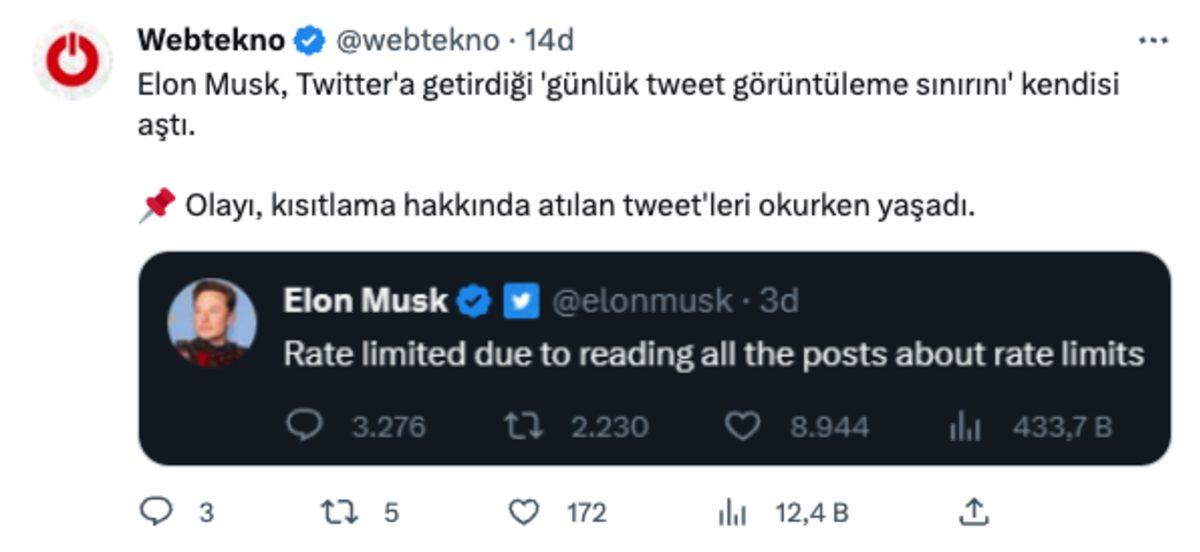 Elon Musk, Twitter’a ’Geçici Olarak’ Sınırlama Getirdi: Ardındaki Neden Belli Oldu