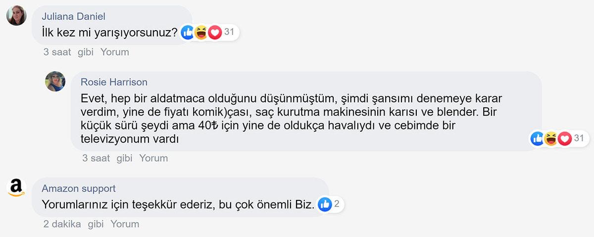 Facebook’ta, Binlerce TL Değerindeki Ürünleri Hediye Ettiğini Söyleyen “Amazon Paketi