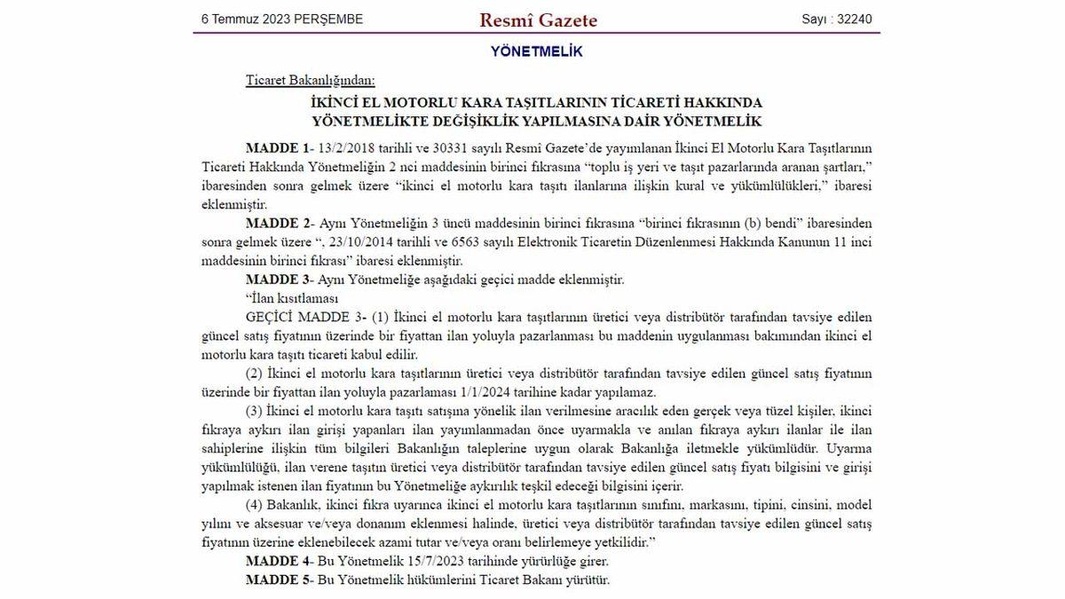 Bakanlığın İkinci El Otomobil Düzenlemesi İlk Günden Elde Kaldı: İlanda 1.000 Lira, Satarken 1 Milyon Lira!