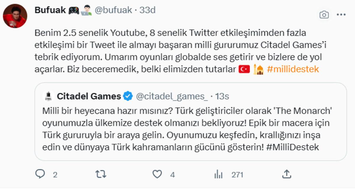 Türk Oyun Şirketi Citadel Games’in, Oyunlarını ‘Ülkemize Destek Olun’ Çağrısıyla Duyurması Tepki Topladı: Tepkilere ’Mizahi’ Yanıt Geldi