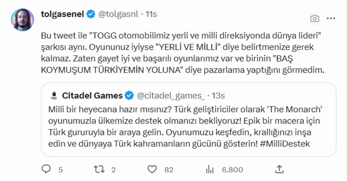 Türk Oyun Şirketi Citadel Games’in, Oyunlarını ‘Ülkemize Destek Olun’ Çağrısıyla Duyurması Tepki Topladı: Tepkilere ’Mizahi’ Yanıt Geldi