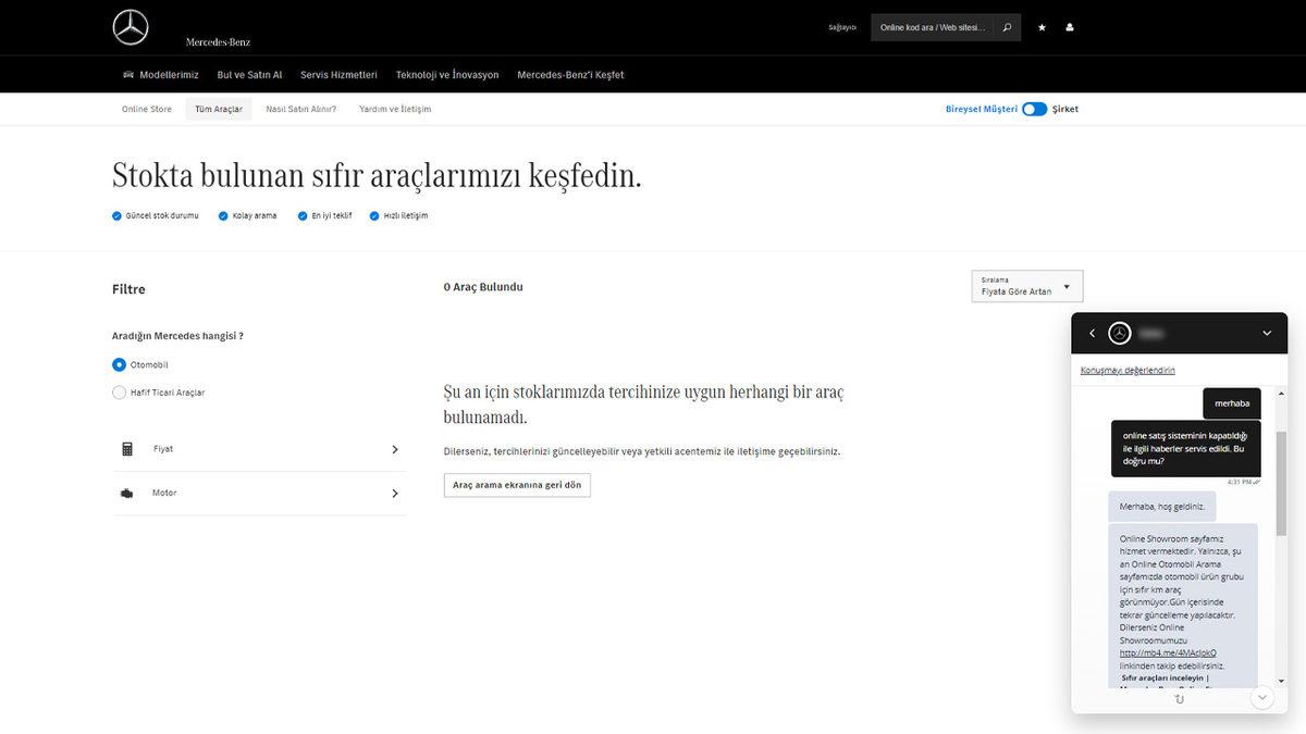 Mercedes-Benz’den Türkiye’de Online Satış Sistemini Kapattığı İddiaları Hakkında Açıklama