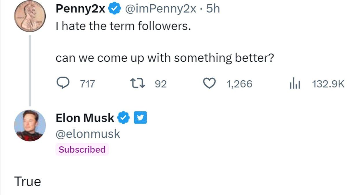 Elon Musk, Sosyal Medyadaki ’Takipçi’ Kelimesinin Yerine Bir Alternatif Arıyor: İşte Yapılan Tavsiyeler