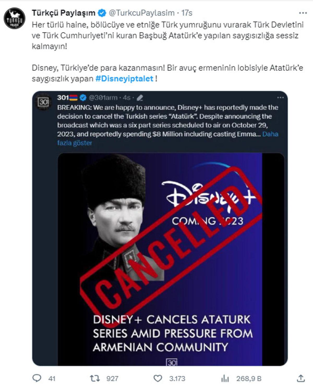 Disney+, Atatürk Dizisi Nedeniyle Boykot Ediliyor: Sosyal Medyada Tepkiler Çığ Gibi!