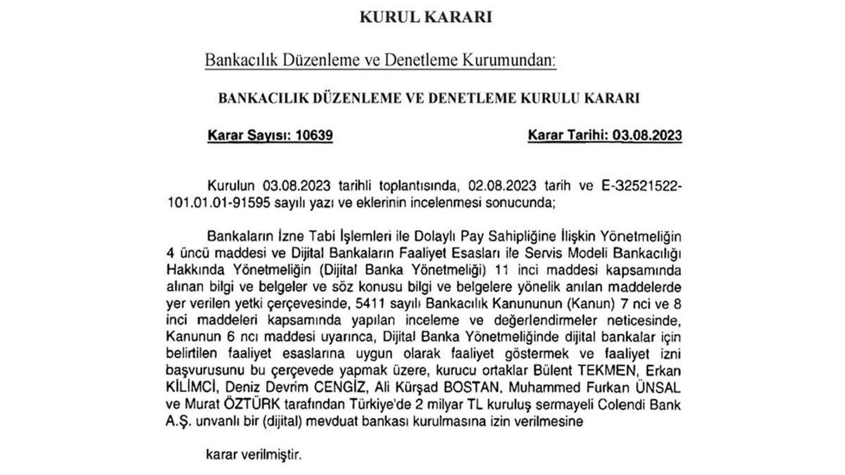 BDDK, İçinde Enpara Bank ve Colendi Bank’ın da Bulunduğu 3 Bankaya Onay Verdi