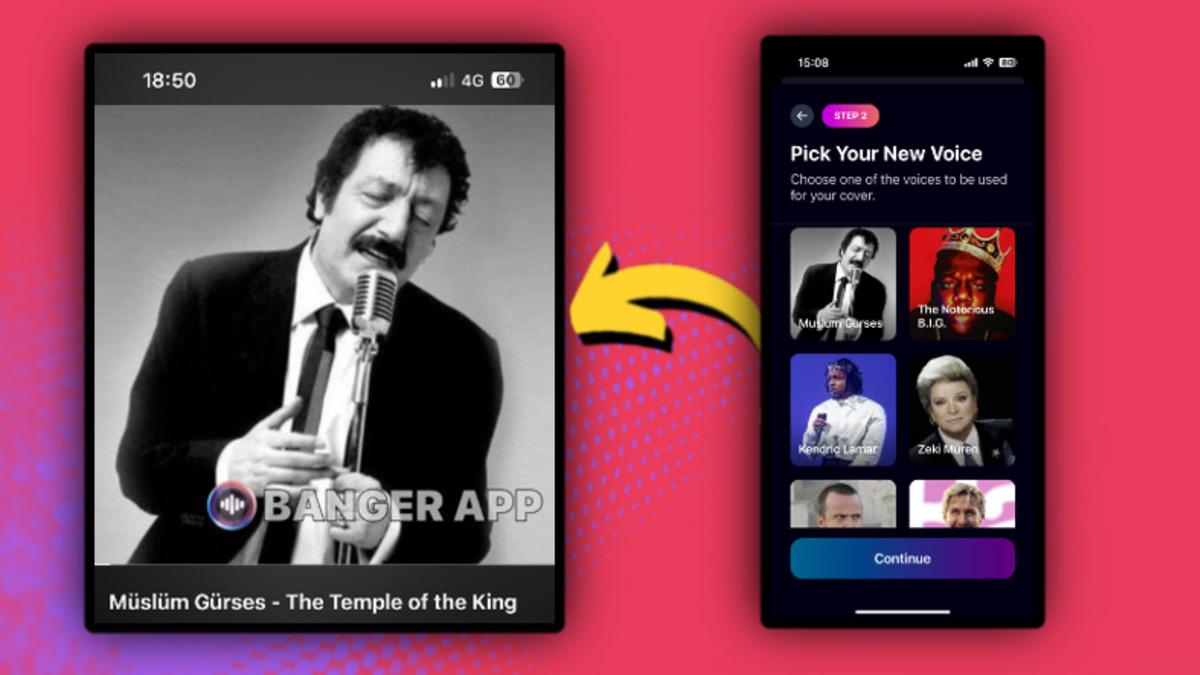 Ünlülere Yapay Zeka ile Tek Tıkla İstediğiniz Şarkıyı Söyletebileceğiniz Ücretsiz Uygulama: Banger