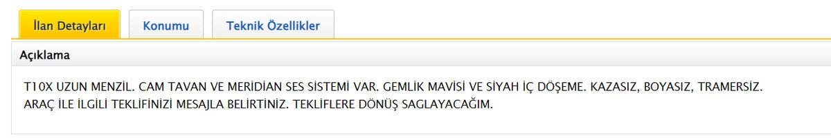 Togg T10X, İlan Sitelerinde 