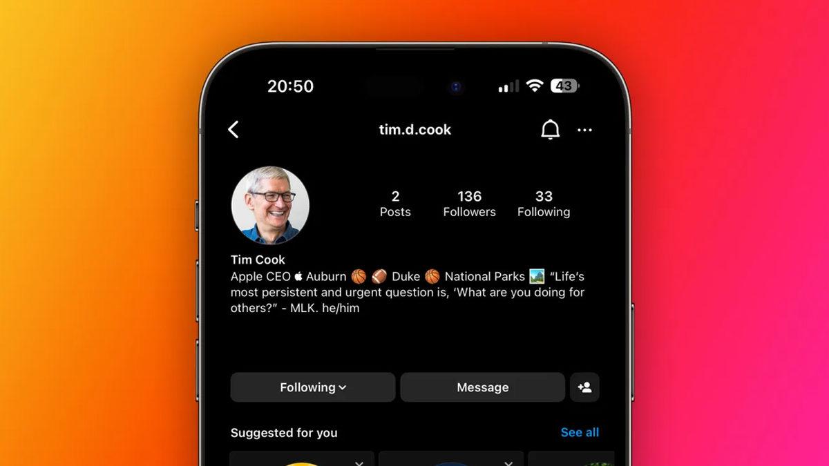Tim Cook Adına Açılan Sahte Instagram Hesabı Ortalığı Karıştırdı: Apple Başkan Yardımcıları Bile Gerçek Sanıp Takip Etti!