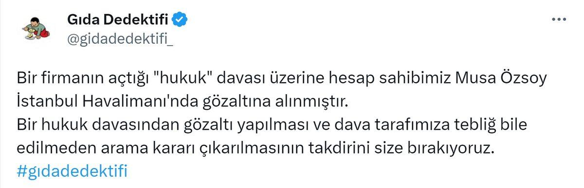 Gözaltına Alınan Gıda Dedektifi Kurucusu Serbest Bırakıldı: Suçlamayı Yapan Firma da Açıklandı
