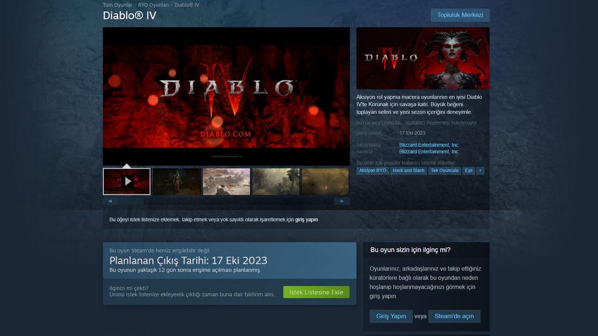 Diablo 4, Steam’e Geliyor: İşte Yayınlanacağı Tarih