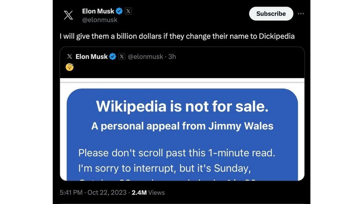 Elon Musk, Vikipedi’ye 1 Milyar Dolar Vereceğini Açıkladı! (Ama Tek Bir Şartla)