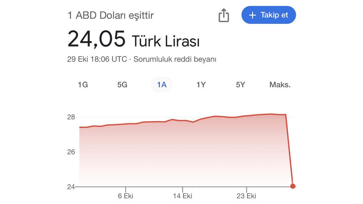 Google, Dolar/TL Paritesini Durup Dururken 24’e Düşürdü: Panik Yapan Yatırımcı, Sebepsiz Yere Zarar Etti!